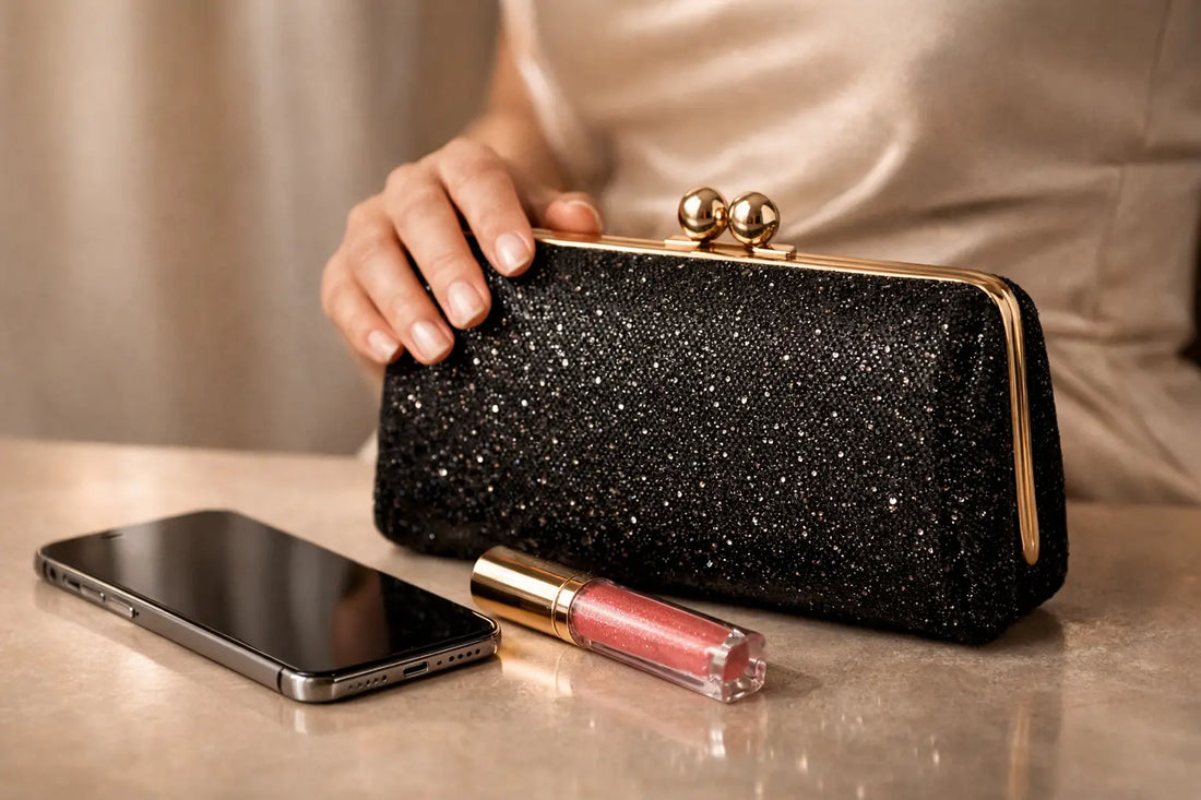 In je avondtas telefoon en lipgloss meenemen
