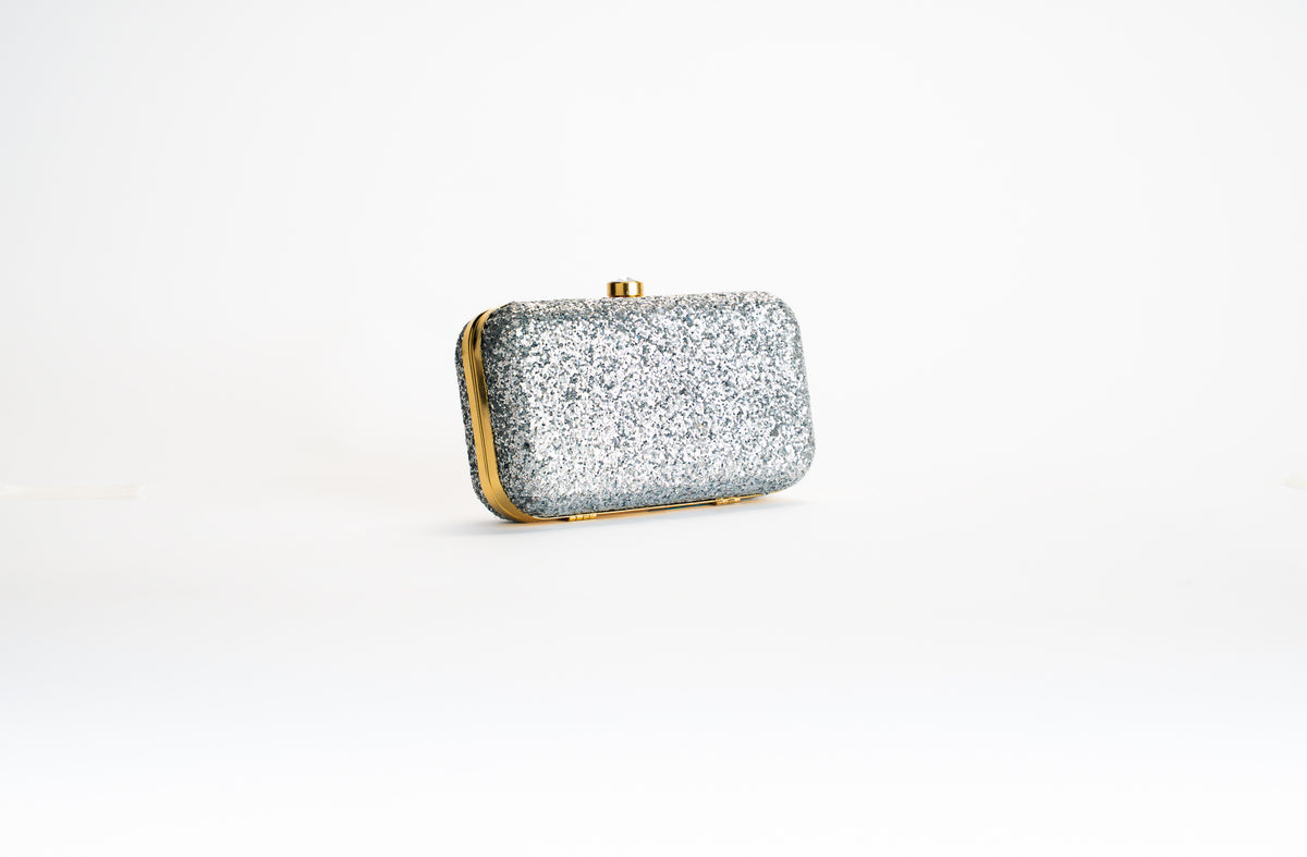 Zilveren Glitter Clutch