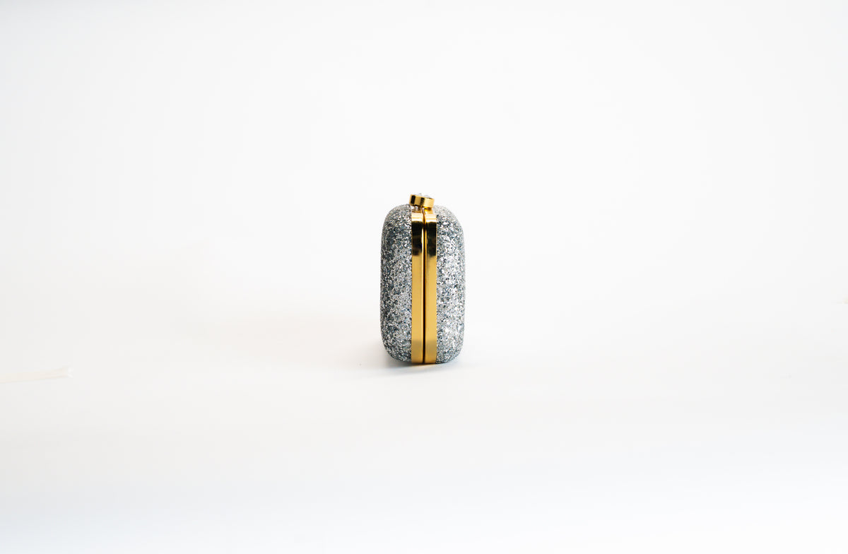 Zilveren Glitter Clutch