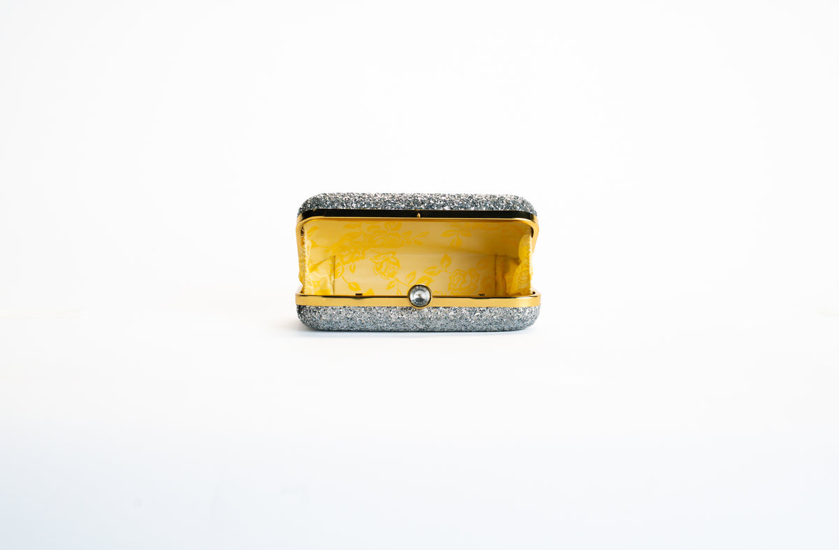 Zilveren Glitter Clutch