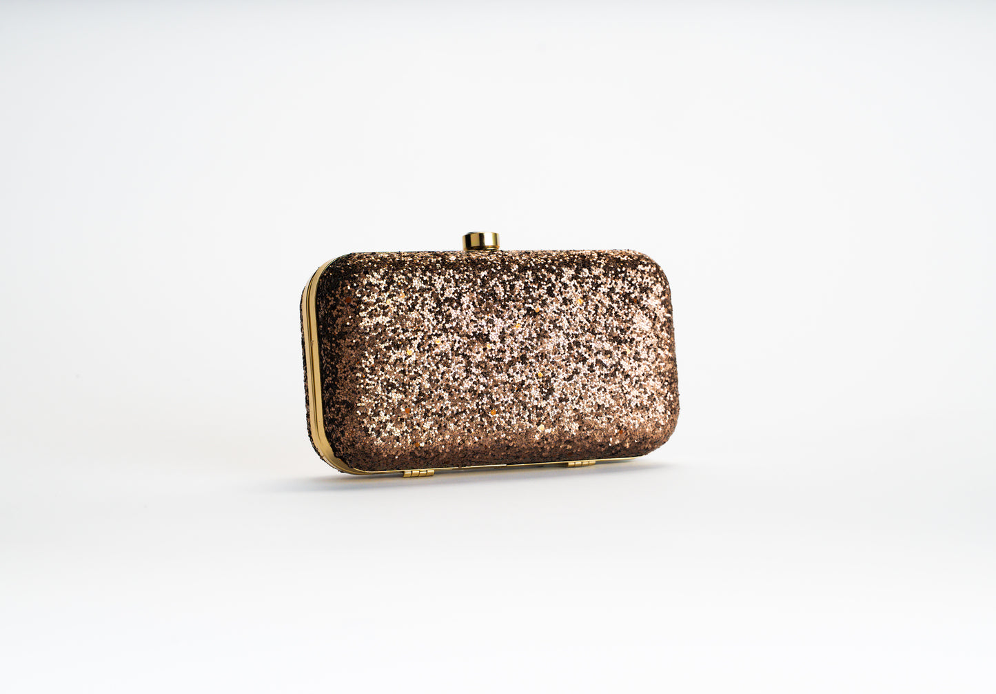 Bruine glitter clutch