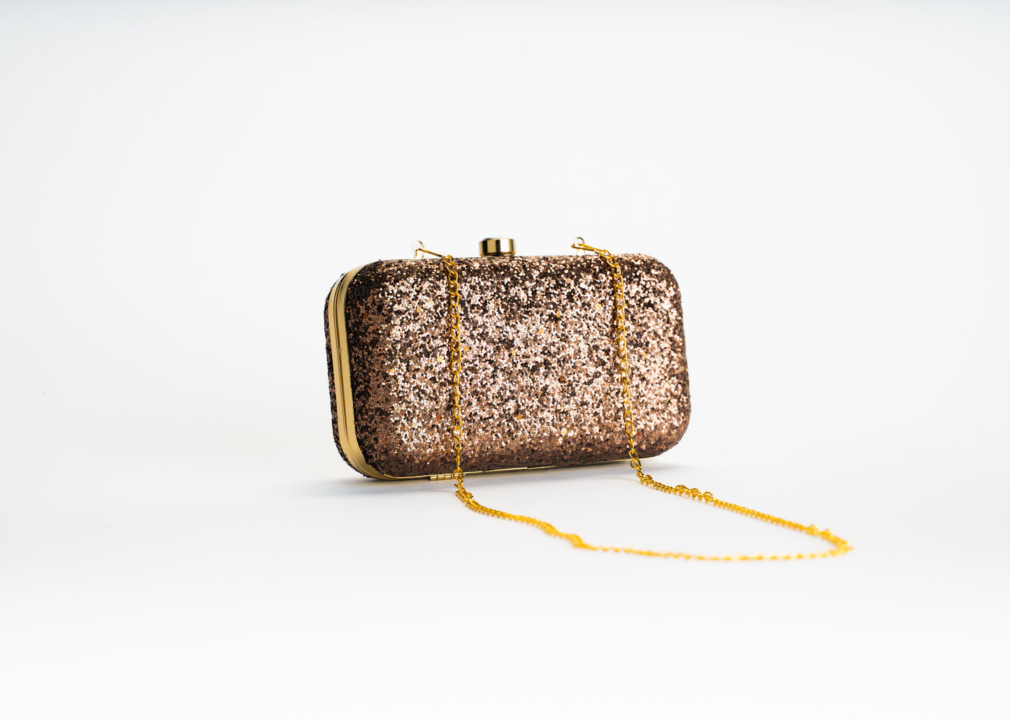 Bruine glitter clutch