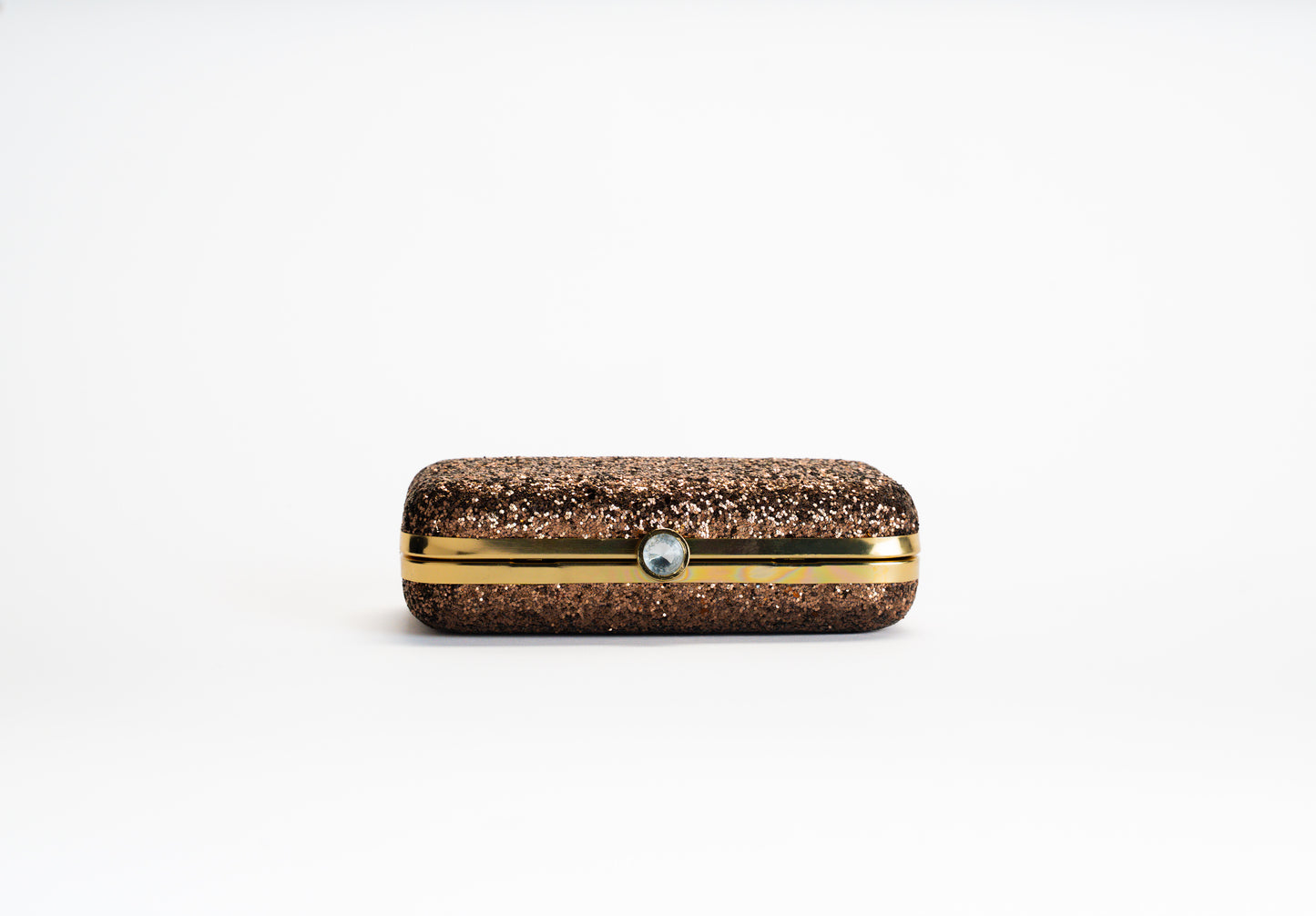 Bruine glitter clutch
