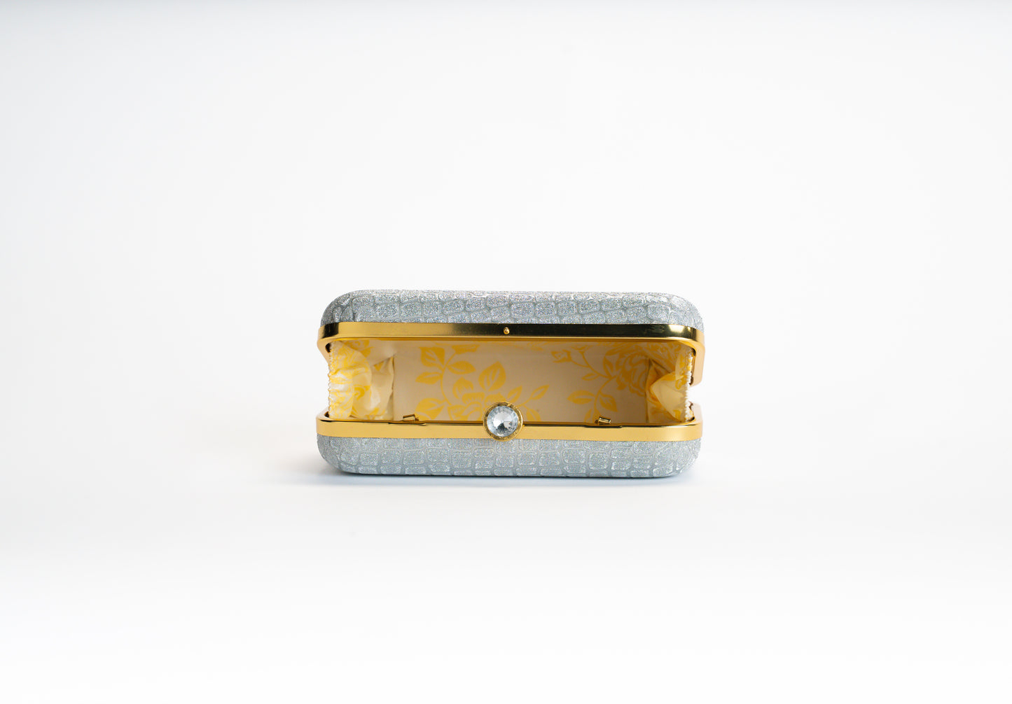 Zilveren Croco Clutch