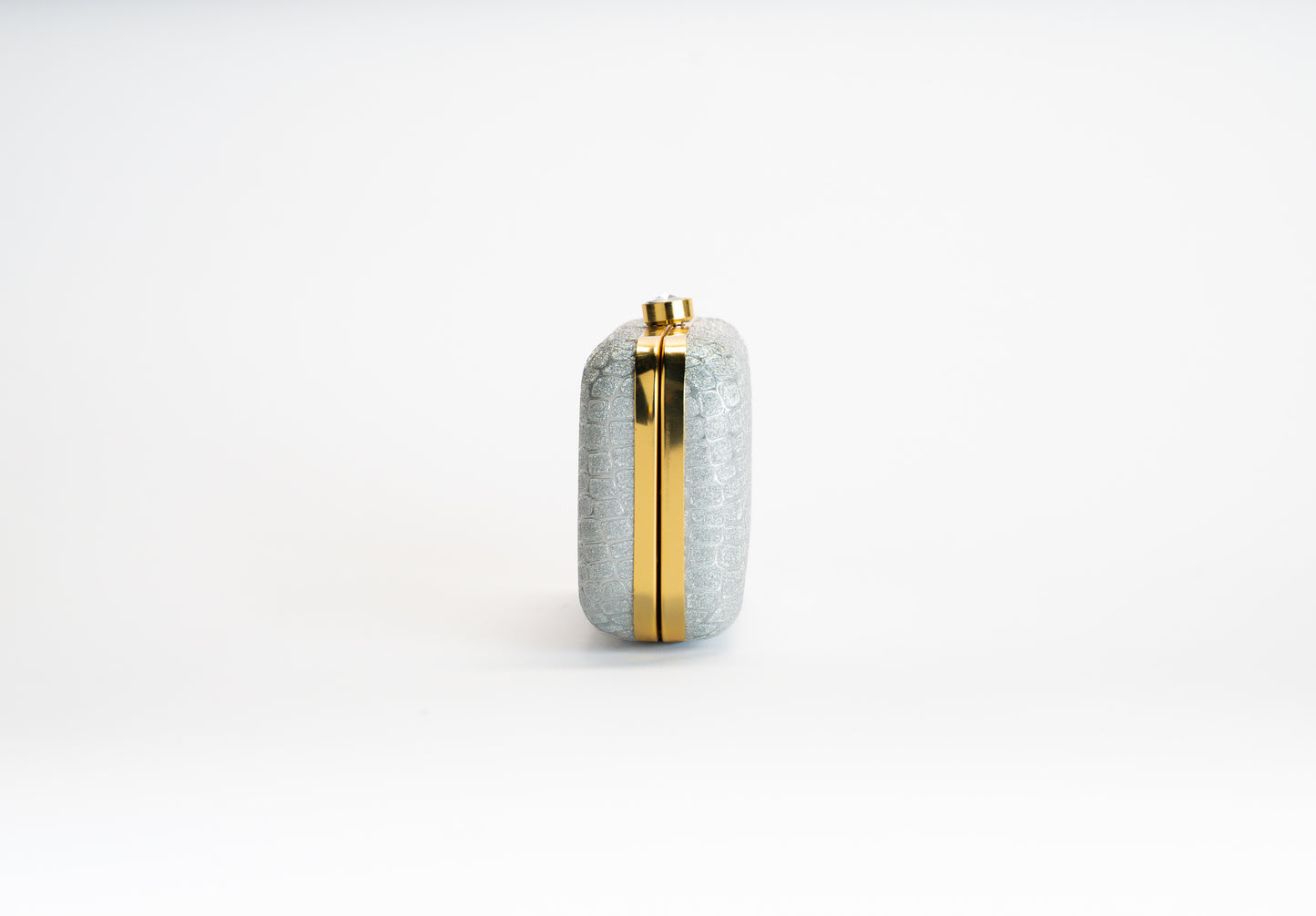 Zilveren Croco Clutch