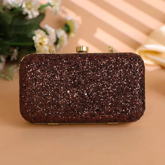 Bordeaux Glitter Clutch