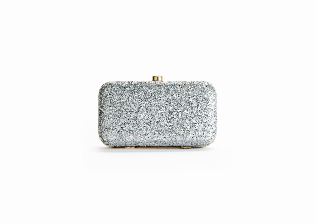 Zilveren Glitter Clutch