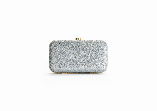 Zilveren Glitter Clutch